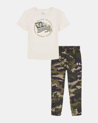 Set cu mâneci scurte și pantaloni de jogging Freedom Flag pentru copii mici