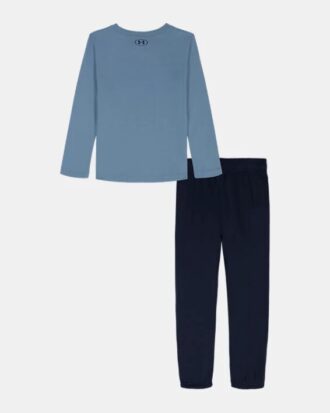 Set cu mâneci lungi și pantaloni de jogging cu logo suprapus
