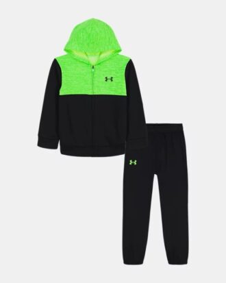 Set hanorac cu glugă și fermoar Colorblock pentru copii mici