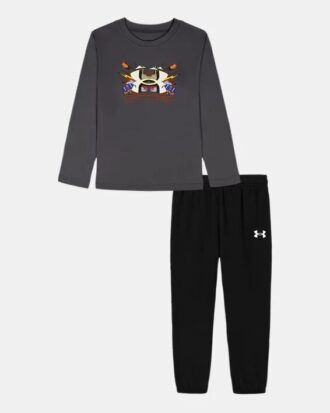Set cu tricou cu mâneci lungi și pantaloni de jogging cu logo de fotbal