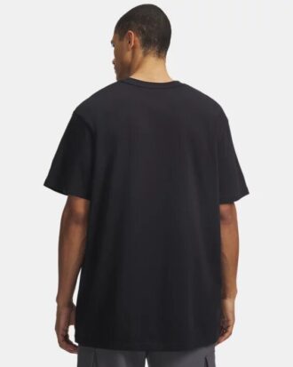Tricou cu mânecă scurtă pentru bărbați, cu logo UA brodat, din material gros