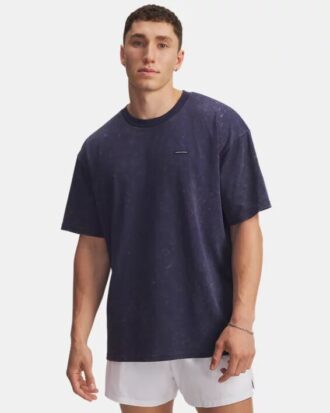 Tricou oversized cu mâneci scurte, cu logo, spălat, de greutate mare